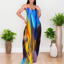 1 Piece Custom Casual Digital Printing Straps Maxi Dresses 1 Piece Custom Casual Digital Printing Straps Maxi Dresses