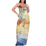 1 Piece Custom Casual Digital Printing Straps Maxi Dresses