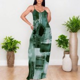1 Piece Custom Casual Digital Printing Straps Maxi Dresses