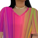 1 Piece Custom Casual Digital Printing Slit Two Piece Short Set