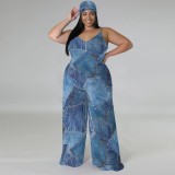 1 Piece Custom Casual Digital Printing Straps Plus Size 1 Piece Jumpsuits