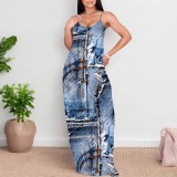 1 Piece Custom Casual Digital Printing Straps Maxi Dresses