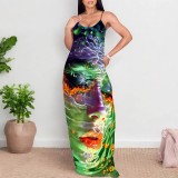 1 Piece Custom Casual Digital Printing Straps Maxi Dresses