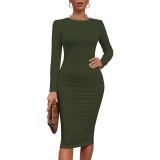 1 Piece Custom Casual Digital Printing O Neck Midi Dresses