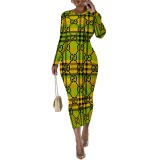 1 Piece Custom Casual Digital Printing O Neck Mid Dresses