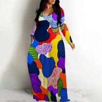 1 Piece Custom Casual Digital Printing V Neck Maxi Dresses 1 Piece Custom Casual Digital Printing V Neck Maxi Dresses