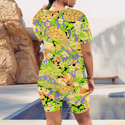 1 Piece Custom Casual Digital Printing Two Piece Short Set