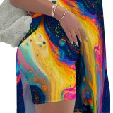 1 Piece Custom Casual Digital Printing Slit Two Piece Short Set