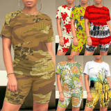 1 Piece Custom Casual Digital Printing Two Piece Short Set