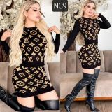 Winter Round Neck Pullover Long Sleeve Sweater Skirt Two Piece