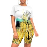 1 Piece Custom Casual Digital Printing Two Piece Short Set