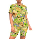 1 Piece Custom Casual Digital Printing Two Piece Short Set