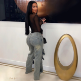 Fashion Buttoned Denim Loose Jeans