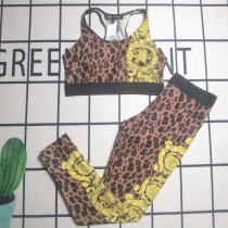Summer Beach Padded Printed Sleeveless Vest Swearwear Set