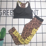 Summer Beach Padded Printed Sleeveless Vest Swearwear Set