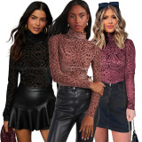 High Neck Elastic Velvet Long Sleeve Bottoming Shirt Tops