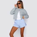 Women Y2K Knit Fall Tops Button Front Crop Sweater Cardigan