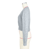 Women Y2K Knit Fall Tops Button Front Crop Sweater Cardigan