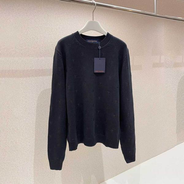 All-over Embroidered Wool Sweater