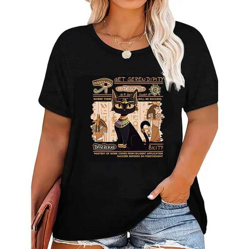 1 Piece Custom Black Casual Short Sleeve Print T-shirt