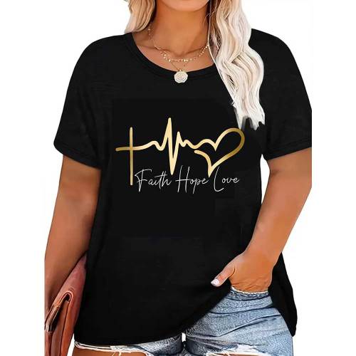 1 Piece Custom Black Casual Short Sleeve Print T-shirt