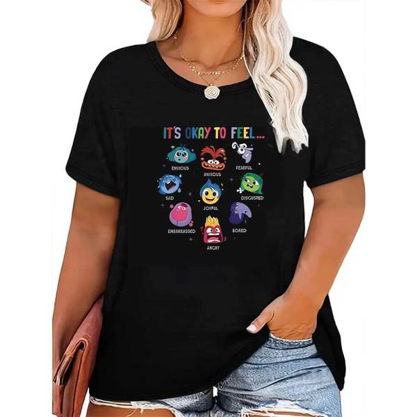 1 Piece Custom Black Casual Short Sleeve Print T-shirt