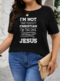 1 Piece Custom Black Casual Short Sleeve Print T-shirt