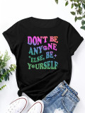 1 Piece Custom Black Casual Short Sleeve Print T-shirt