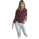 Casual Printed Long Sleeve Lapel Shirt
