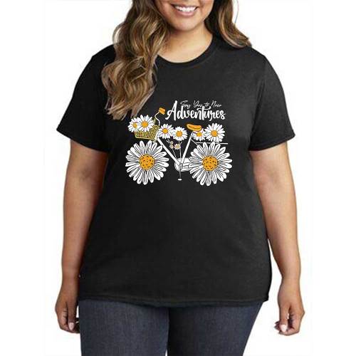 1 Piece Custom Black Casual Short Sleeve Print T-shirt