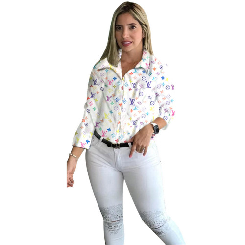 Casual Printed Long Sleeve Lapel Shirt
