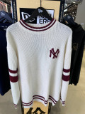 Retro Contrast Color O Neck Long Sleeve Knitted Sweater