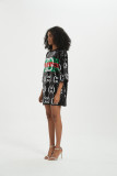 Fashion Short Sleeve Sequin Loose Summer Dress
