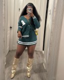 Cardigan Sweater Suit Fashion Short Skirt Set