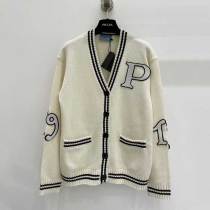 2024 Autumn/winter New Simple V Neck Splicing Casual Knitted Cardigan
