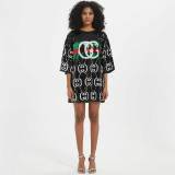 Fashion Short Sleeve Sequin Loose Summer Dress