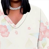 1 Piece Custom Casual Digital Printing V Neck Plus Size Maxi Dresses