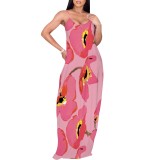 1 Piece Custom Casual Digital Printing Straps Long Dresses