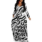 1 Piece Custom Casual Digital Printing Long Sleeve Maxi Dresses