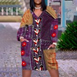 1 Piece Custom Casual Digital Printing V Neck Plus Size Midi Dresses