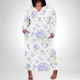 1 Piece Custom Casual Digital Printing V Neck Plus Size Maxi Dresses