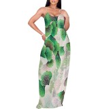 1 Piece Custom Casual Digital Printing Straps Long Dresses