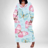 1 Piece Custom Casual Digital Printing V Neck Plus Size Maxi Dresses