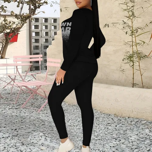 1 Piece Custom Casual Digital Printing Long Sleeve Pant Set
