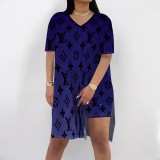 1 Piece Custom Casual Digital Printing V Neck Short Set