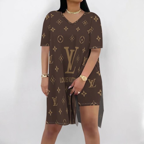 1 Piece Custom Casual Digital Printing V Neck Short Set