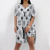 1 Piece Custom Casual Digital Printing V Neck Short Set