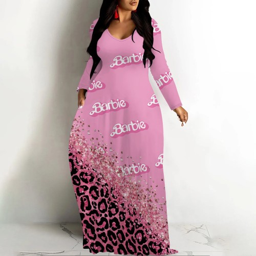 1 Piece Custom Casual Digital Printing V Neck Maxi Dresses