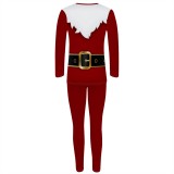 1 Piece Custom Casual Digital Printing Christmas Long Sleeve Pant Set