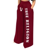 1 Piece Custom Casual Digital Printing Letter Long Pant